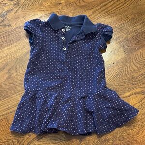 Ralph Lauren polo Navy Blue Polka Dot Kids Polo Dress size 18m